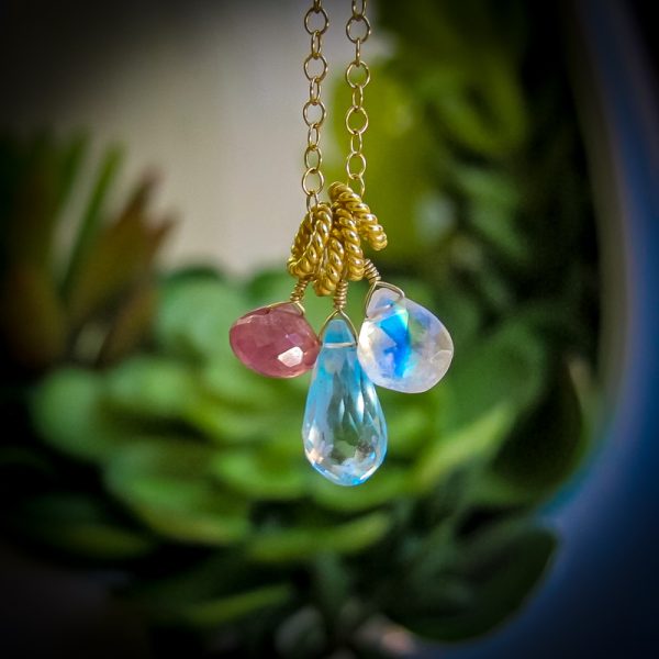 Multi Gemstone Drop Necklace