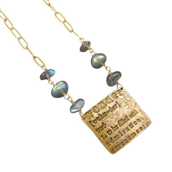 “Word of Wonder” Bronze & Labradorite Necklace - Image 3