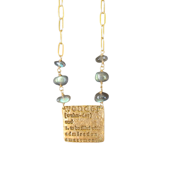 “Word of Wonder” Bronze & Labradorite Necklace - Image 2