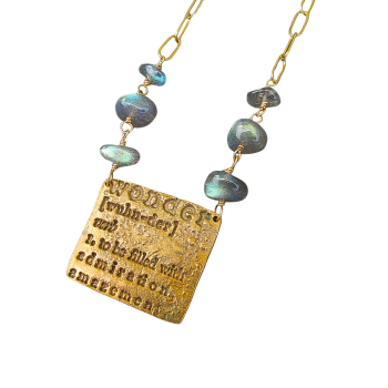 “Word of Wonder” Bronze & Labradorite Necklace