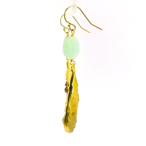 “Sea-Mist & Sand” Aquamarine & Druzy Drop Earrings - Image 3