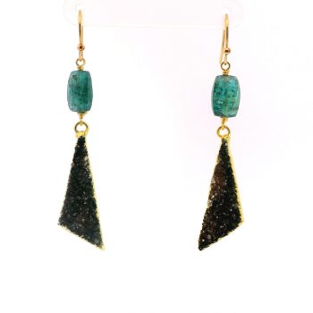 "Tide-Line Gleam” Kyanite & Druzy Drop Earrings