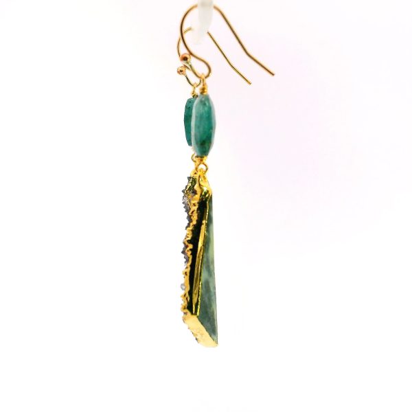 "Tide-Line Gleam” Kyanite & Druzy Drop Earrings - Image 3