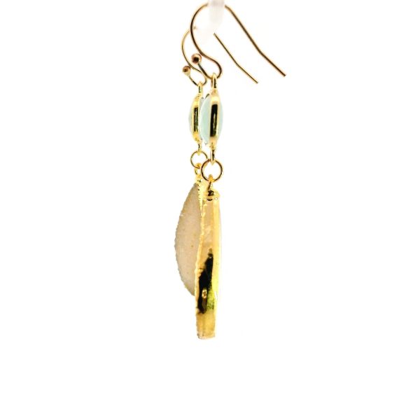 “Shore-Breeze Glow” Aquamarine & Sand Druzy Earrings - Image 3