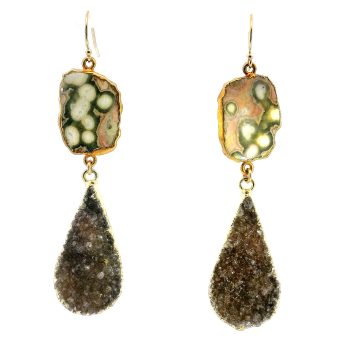 “Canyon Mosaic” Jasper & Druzy Drop Earrings
