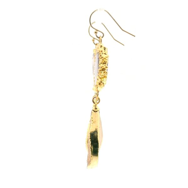 “Desert Sunburst” Solar Quartz & Sand Druzy Earrings - Image 3