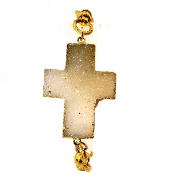 “Lavender Grace” Druzy Cross Bracelet - Image 3