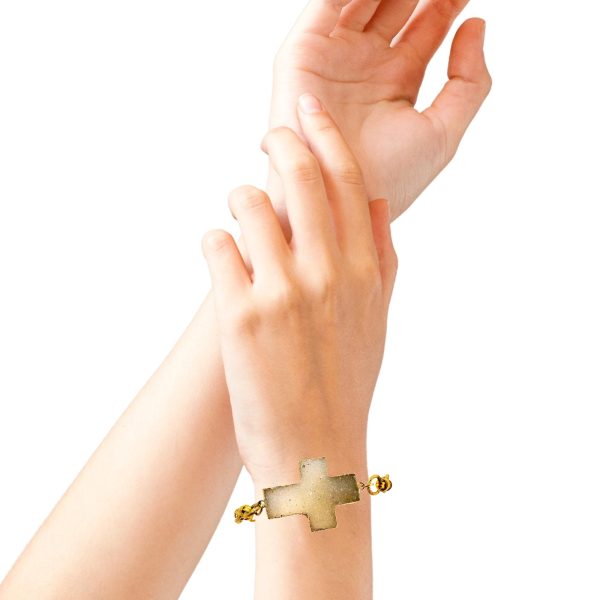 “Lavender Grace” Druzy Cross Bracelet - Image 7