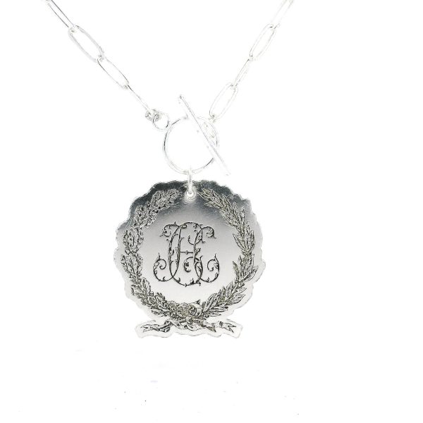 “Heirloom Crest” Custom Argentium-Silver Monogram Necklace - Image 5