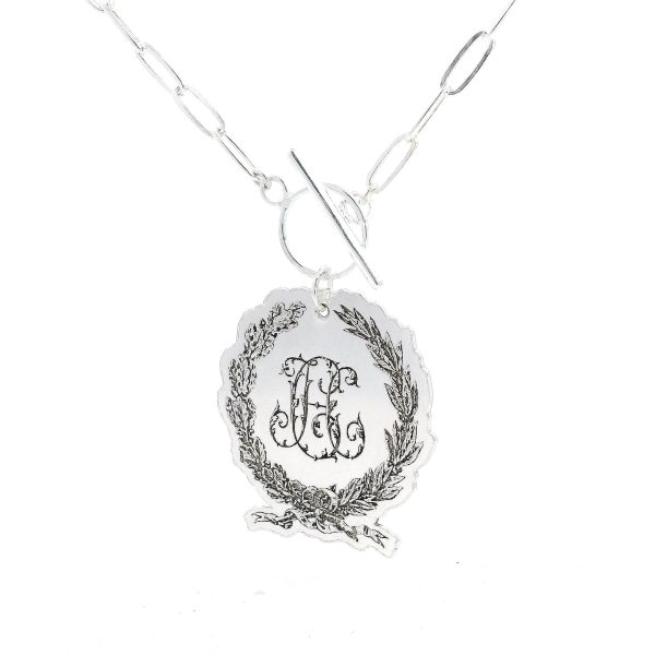 “Heirloom Crest” Custom Argentium-Silver Monogram Necklace - Image 6