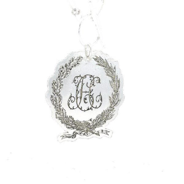 “Heirloom Crest” Custom Argentium-Silver Monogram Necklace