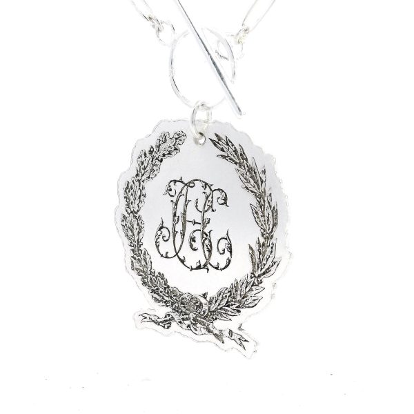 “Heirloom Crest” Custom Argentium-Silver Monogram Necklace - Image 8