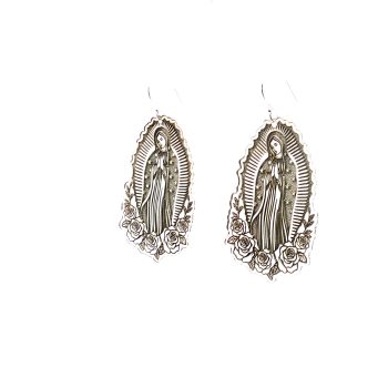“Guadalupe Grace” Laser-Engraved Argentium-Silver Earrings