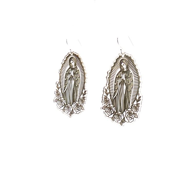 “Guadalupe Grace” Laser-Engraved Argentium-Silver Earrings