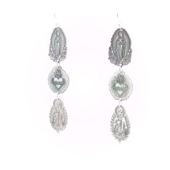 “Trinity of Grace” Triple-Medal Argentium-Silver Earrings