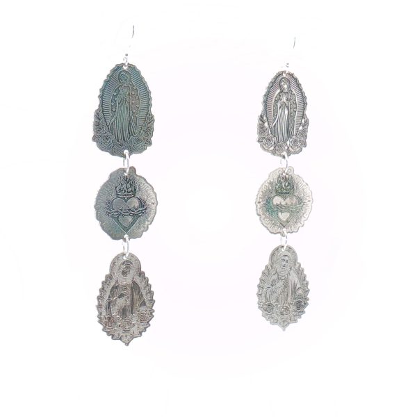“Trinity of Grace” Triple-Medal Argentium-Silver Earrings - Image 4
