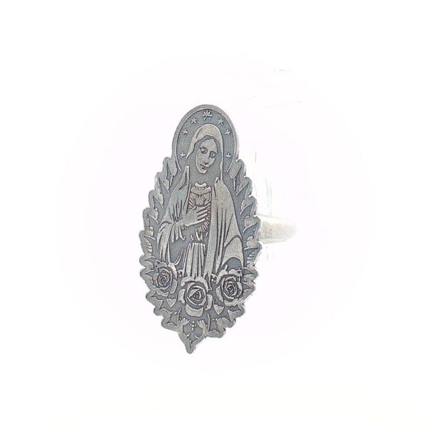 “Miraculous Rose” Argentium-Silver Signet Ring - Image 3