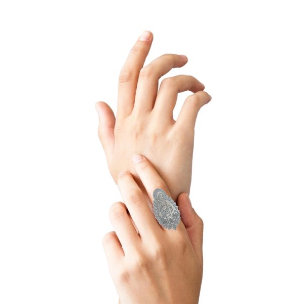 “Miraculous Rose” Argentium-Silver Signet Ring - Image 2