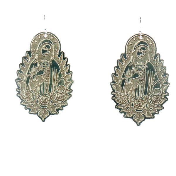 “Miraculous Rose Drop” Argentium-Silver Earrings - Image 3