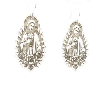 “Miraculous Rose Drop” Argentium-Silver Earrings