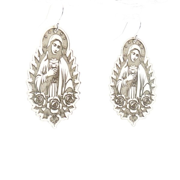 “Miraculous Rose Drop” Argentium-Silver Earrings
