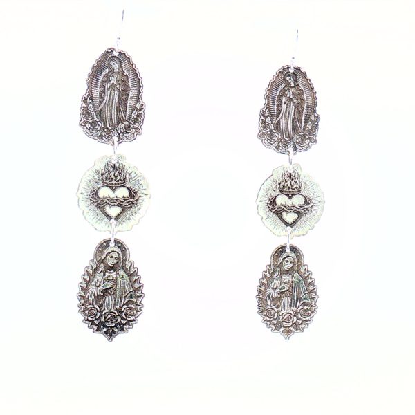 “Trinity of Grace” Triple-Medal Argentium-Silver Earrings - Image 3