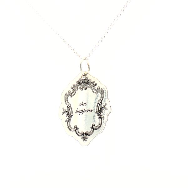 “Sh*t Happens” Deep-Relief Crest Pendant - Image 2