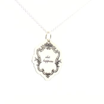 “Sh*t Happens” Deep-Relief Crest Pendant