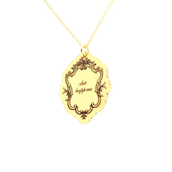 “Sh*t Happens” Deep-Relief Crest Pendant - Image 4