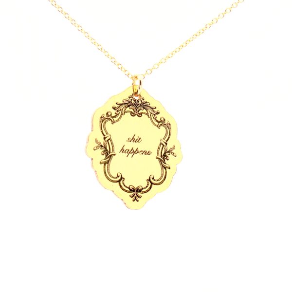 “Sh*t Happens” Deep-Relief Crest Pendant - Image 3