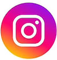A white Instagram logo, shaped like a camera, is centered on a circular background with a gradient of pink, purple, and orange—perfect for showcasing your natural jewelry creations.